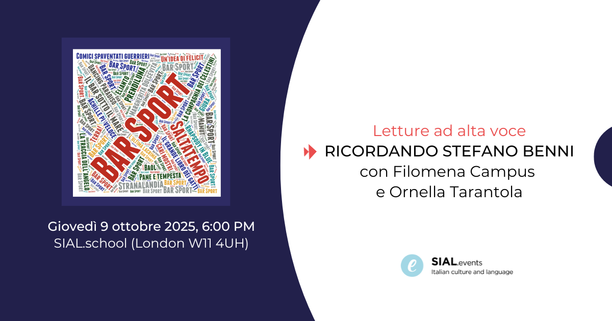 Remembering Stefano Benni in London